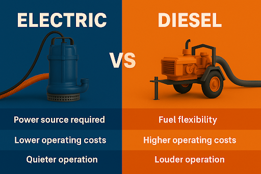 Electric vs Diesel Dewatering Pumps