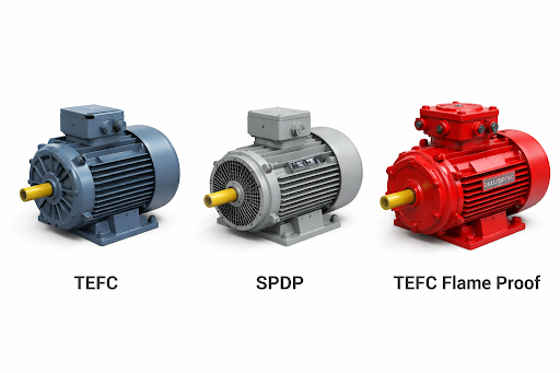 TEFC, SPDP & Flame Proof Motors